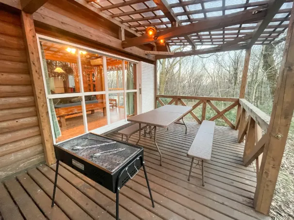 湖西 葉隠庵のBBQウッドデッキ