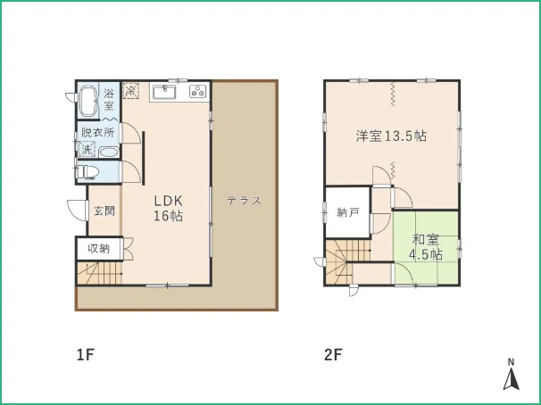 秘密基地 二房の間取り図